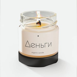 DECOREZ Свеча ароматические из натурального воска с деревянным фитилём  Деньги , 1 шт