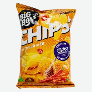Чипсы BIGBON из натурального картофеля со вкусом Острый мёд,