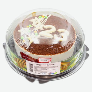 Торт бисквитный «Фили-Бейкер» 23 февраля со сгущенным молоком охлажденный, 630 г