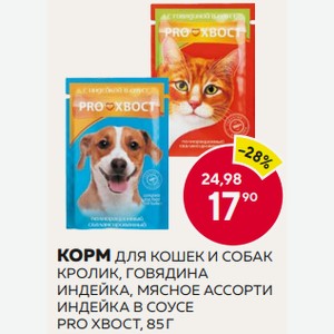 Корм Прохвост Д/собак Говядина В Соусе 85г М/у