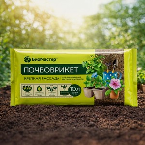 Почвобрикет  Крепкая рассада , БиоМастер, 10 л