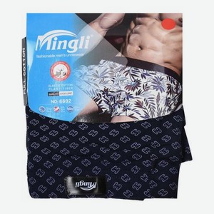 Трусы-боксеры мужские индиго с рисунком Mingli Vilena в ассортименте