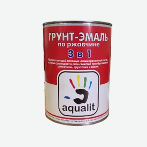 Грунт Эмаль по ржавчине 0,9л, 3 в1 серая, черная,шоколад ООО АквалитТрейд 