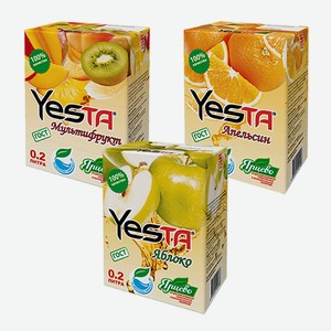 YESTA Нектар 0,2 л. для питания детей дошкольного и школьного возраста (с 3 х лет) ООО ЯКА и БН