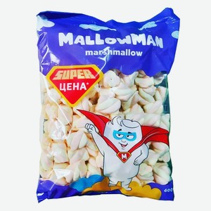 Маршмеллоу зефир жевательный «Mallowman» с ароматом земляники/ванили 600гр. Конфектум ООО