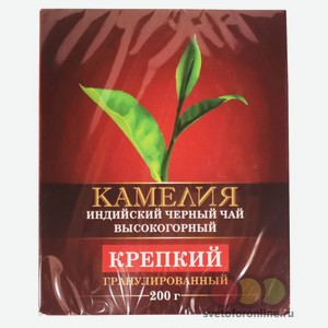 Чай черный индийский гранул. в/с Камелия 200гр карт.