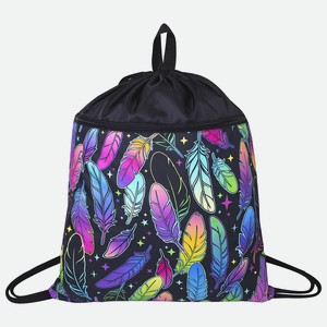 BRAUBERG Мешок для обуви БОЛЬШОЙ, с ручкой, карман на молнии, сетка Feathers, 1 шт.