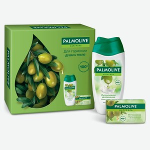 Набор подарочный Palmolive Натурэль Интенсивное увлажнение, Гель-крем для душа 250 мл + Туалетное мыло 90 г