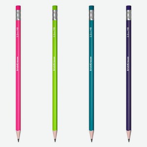 Карандаш чернографитовый ErichKrause Panda Hugs НВ с ластиком, 1 шт в ассортименте