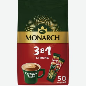 Напиток кофейный растворимый MONARCH Strong 3в1, 50х13г
