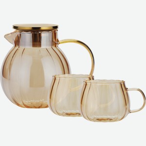 Набор чайный HOPPS Aurora, 3 предмета: чайник 1.2л, 2 кружки 380мл, Арт. KG-8