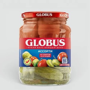 Ассорти из томатов и огурцов «Globus» маринованное, 720 мл