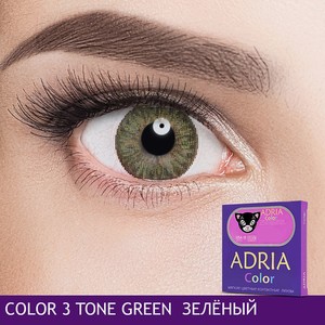 ADRIA Цветные контактные линзы, Color 3 tone, Green, -3.50 / 14.2 / 8.6, 2 шт