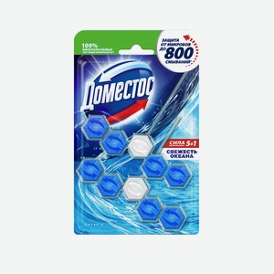 DOMESTOS Блок для очищения унитаза POWER 5 СВЕЖЕСТЬ ОКЕАНА Дуо, 2*55гр