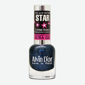 ALVIN D’OR Лак для ногтей STAR Супер Блеск, 28 Сине-фиолетовое серебро