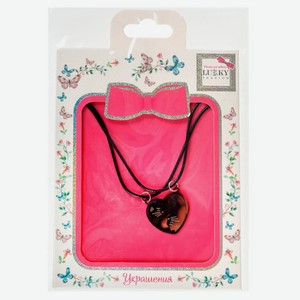 Цепь-шнурок Lukky Fashion с металлической подвеской Сердце Котиков, в ассортименте