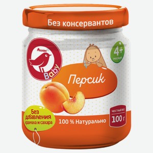 Пюре АШАН Красная птица персик с 4 мес., 100 г