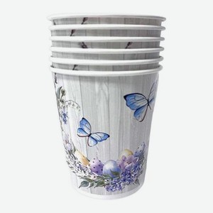 Стаканы картонные Пасха 250мл*6шт в ассортименте