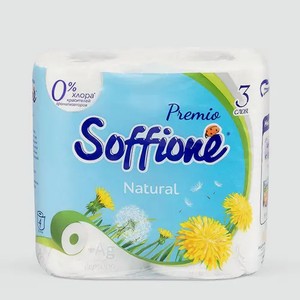 Туалетная бумага трехслойная «Soffione» Premio fresh, 4 рулона, 0,4 г