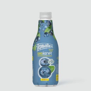 Биойогурт питьевой 2.5% «Первый вкус» Черника 850г, 0,9 г