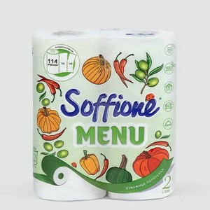 Полотенца бумажные «Soffione» MENU, 2 рулона, 0,3 г