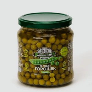 Зеленый горошек «Домашние заготовки» нежный, 0,5 г, 450 мл