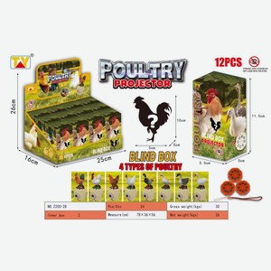 Проектор  Фермерские птицы , 12 видов птиц в ассортименте ар