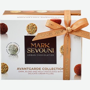 Конфеты MARK SAVOUNI Авангард с кремовой начинкой со вкусом шоколадный фондю, кокос, молочный кофе, фундук, 140г
