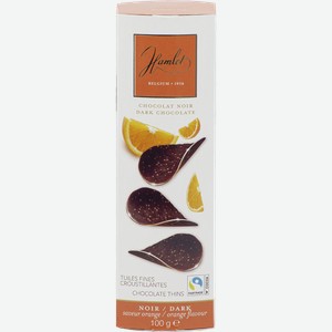Чипсы шоколадные HAMLET темный шоколад со вкусом апельсина, 100г