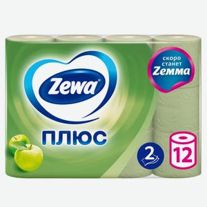 Туалетная бумага ZEMMA Плюс Яблоко 2сл 12 рул