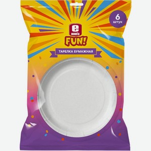 Тарелка Econta одноразового использования для пищевых продуктов из картона 6х230мм в ассортименте 1шт., 6 шт