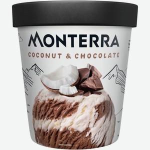 Мороженое Monterra Coconut&Chocolate Сливочное двухслойное кокосовое и шоколадное 10.5% БЗМЖ, 480мл, 480 мл