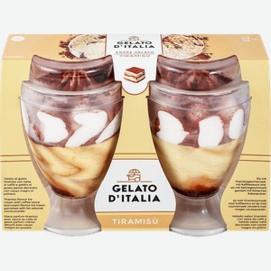 Мороженое GELATO D`ITALIA Итальянское мороженое Джелато, со вкусом тирамису, без змж, пластиковый стакан, 180г