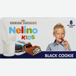 Шоколад молочный NELINO Kids с молочной начинкой и крошкой шоколадного печенья, 93г