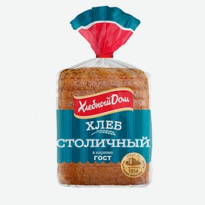 Хлеб  ржано-пшеничный Хлебный дом столичный в нарезке, половинка, 350 г.