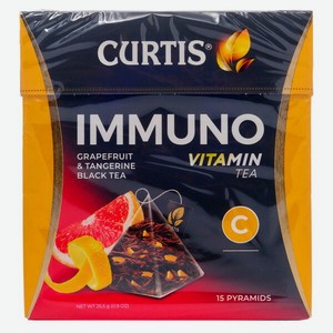 Чай Кертис Черный Иммуно Апельсин Грейпфрут Мандарин 15 Пак Пирамидка