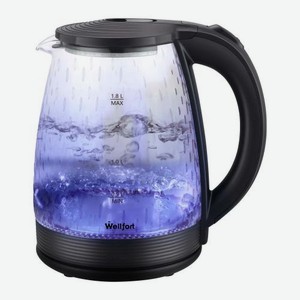 Электрический чайник стекло 1800Вт Wellfort 1.7л