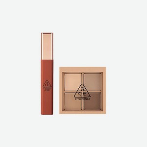 3CE Набор: Палетка теней Mini Multi Eye Color Palette + Тинт для губ Cloud Lip Tint, FLAT CALL + NEEDFUL