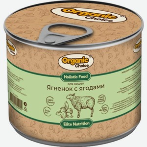 Консервы Organic Choice Ягненок с ягодами мясные для кошек 240г, 240 г