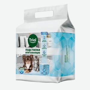 Подстилка Triol впитывающая для туалета 40х50см 24шт., 24 шт