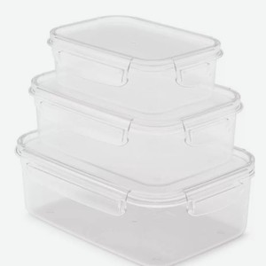 Набор герметичных контейнеров для продуктов Clip Lock 3 шт (0,65л, 0,8л, 2л)