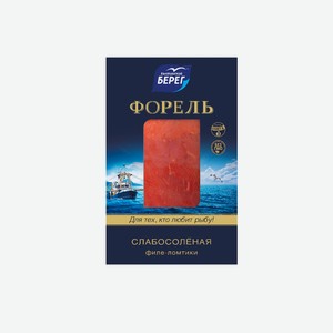 Форель радужная филе-ломтики Балтийский берег слабосоленая 100 г