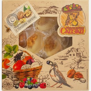 Мармелад Мармеладная Сказка желейный формовой с грецким орехом 200г, 200 г