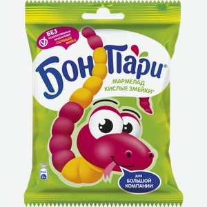 Мармелад жевательный Бон Пари Кислые змейки Сочный микс 120 г