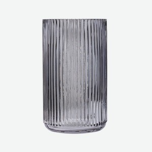 MANDARIN DECOR Стеклянная ваза для цветов сухоцветов декор интерьера дома, размер: 22 см, цвет: серый