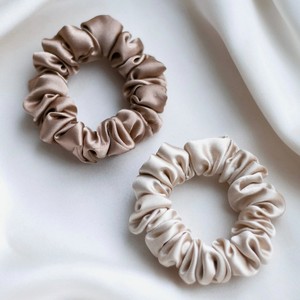 8 HORAS OF SILK Набор из 2 средних резинок для волос, Latte, Sand