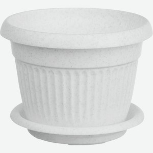 Кашпо IDEA ЛИВИЯ D120мм 0,6л с поддоном мраморный М3009, Россия