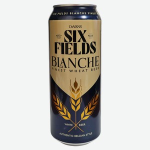 Напиток пивной светлый Six Fields Blanche 5% Индия, 0,5 л