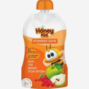 Пюре Honey Kid Витаминный салатик фруктово-ягодное c 5 мес. 90г, 90 г
