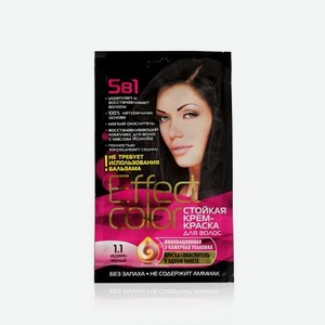 Стойкая крем - краска для волос Effect Color 5 в 1 , 1.1 , Иссиня-черный , 50мл
